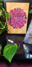 Load image into Gallery viewer, Magenta Dahlia flower Australian floral tattoo inspired artwork
