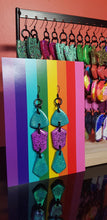 Load image into Gallery viewer, Emerald beauty handmade glitter polymer clay earrings
