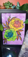 Load image into Gallery viewer, Lime &amp; yellow peonies flower Australian floral tattoo inspired artwork
