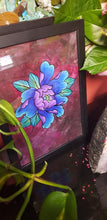 Load image into Gallery viewer, Turquoise green and blue peony flower Australian floral tattoo inspired artwork
