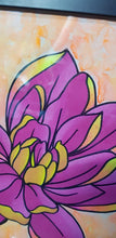 Load image into Gallery viewer, Yellow &amp; magenta magnolia flower Australian floral tattoo inspired artwork
