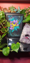 Load image into Gallery viewer, Purple &amp; yellow chrysanthemum flower Australian floral tattoo inspired artwork
