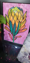 Load image into Gallery viewer, Yellow protea flower Australian floral tattoo inspired artwork
