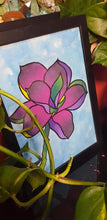 Load image into Gallery viewer, Magenta magnolia flower Australian floral tattoo inspired artwork
