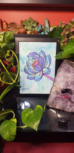 Load image into Gallery viewer, Lavender lotus flower Australian floral tattoo inspired artwork
