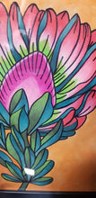 Load image into Gallery viewer, Waratah flower Australian floral tattoo inspired artwork
