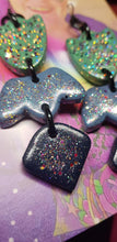 Load image into Gallery viewer, Spring night handmade glitter polymer clay earrings
