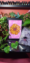 Load image into Gallery viewer, Golden dahlia Australian floral tattoo inspired artwork
