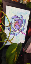 Load image into Gallery viewer, Lavender lotus flower Australian floral tattoo inspired artwork
