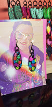 Load image into Gallery viewer, Party polka dot glitter handmade earrings polymer clay
