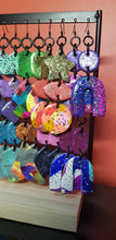Load image into Gallery viewer, Gold stars handmade glitter polymer clay earrings
