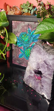 Load image into Gallery viewer, Green &amp; turquoise peonies Australian floral tattoo inspired artwork
