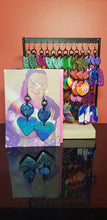 Load image into Gallery viewer, Love hearts handmade glitter polymer clay earrings
