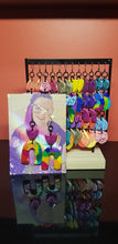 Load image into Gallery viewer, Raspberry rainbows handmade glitter polymer clay earrings
