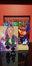 Load image into Gallery viewer, Spring night handmade glitter polymer clay earrings
