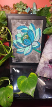 Load image into Gallery viewer, Turquoise lotus flower Australian floral tattoo inspired artwork
