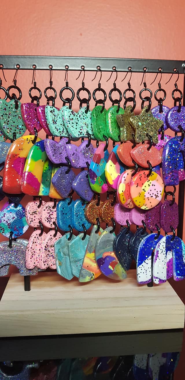 Glitter polymer store clay earrings