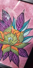 Load image into Gallery viewer, Earthy tones of green peony Australian floral tattoo inspired artwork
