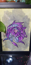 Load image into Gallery viewer, Lilac crysanthemum flower Australian floral tattoo inspired artwork
