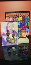 Load image into Gallery viewer, Golden earth handmade glitter polymer clay earrings

