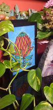 Load image into Gallery viewer, Orange &amp; red protea flower Australian floral tattoo inspired artwork
