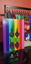 Load image into Gallery viewer, Green apple handmade glitter polymer clay earrings
