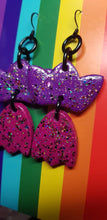 Load image into Gallery viewer, Tulips glitter handmade earrings polymer clay
