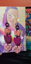 Load image into Gallery viewer, Pink paradise glitter handmade earrings polymer clay
