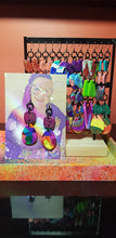 Load image into Gallery viewer, Pink party glitter handmade earrings polymer clay
