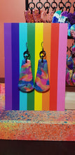 Load image into Gallery viewer, SALE $10!!!!!  Pearl glitter handmade earrings polymer clay
