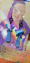 Load image into Gallery viewer, SALE $10!!!  Twinkle little star glitter handmade earrings polymer clay
