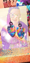 Load image into Gallery viewer, Shimmering rainbow glitter handmade earrings polymer clay
