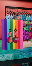 Load image into Gallery viewer, SALE $10!!!! Fuzzy peach glitter handmade earrings polymer clay
