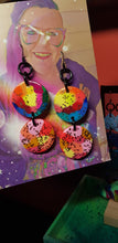 Load image into Gallery viewer, Sweet candy pops glitter handmade earrings polymer clay
