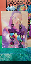 Load image into Gallery viewer, Monet&#39;s garden glitter handmade earrings polymer clay

