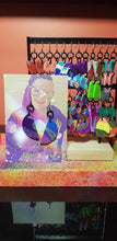Load image into Gallery viewer, SALE $10!!!! Purple moon glitter handmade earrings polymer clay
