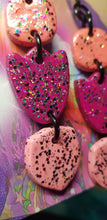 Load image into Gallery viewer, Pink paradise glitter handmade earrings polymer clay
