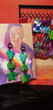 Load image into Gallery viewer, Lucky stars glitter handmade earrings polymer clay
