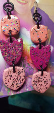 Load image into Gallery viewer, Pink paradise glitter handmade earrings polymer clay
