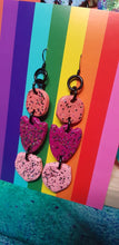 Load image into Gallery viewer, Pink paradise glitter handmade earrings polymer clay
