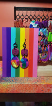 Load image into Gallery viewer, Pink party glitter handmade earrings polymer clay
