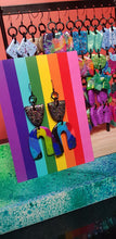 Load image into Gallery viewer, Oriental night glitter handmade earrings polymer clay
