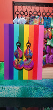 Load image into Gallery viewer, Marbled magic glitter handmade earrings polymer clay
