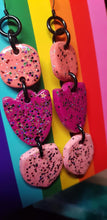 Load image into Gallery viewer, Pink paradise glitter handmade earrings polymer clay
