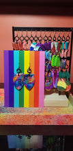 Load image into Gallery viewer, Shimmering rainbow glitter handmade earrings polymer clay
