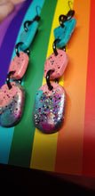 Load image into Gallery viewer, Turkish delight glitter handmade earrings polymer clay
