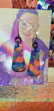 Load image into Gallery viewer, SALE $10!!!!!  Pearl glitter handmade earrings polymer clay

