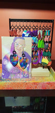 Load image into Gallery viewer, Shimmering rainbow glitter handmade earrings polymer clay
