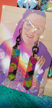 Load image into Gallery viewer, Raspberry rush glitter handmade earrings polymer clay
