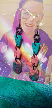 Load image into Gallery viewer, Turkish delight glitter handmade earrings polymer clay
